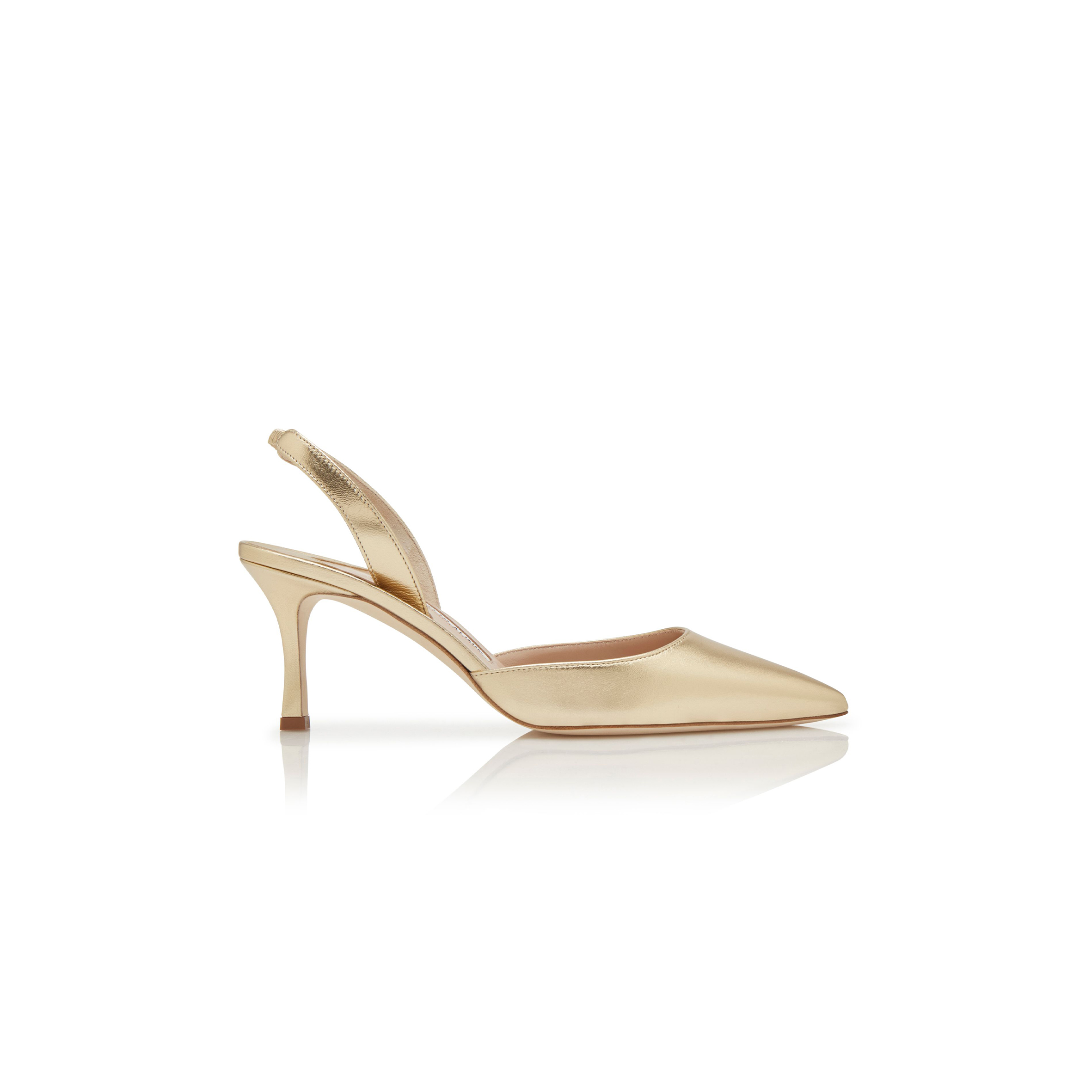 man010 B1ahn*k carolyne 70 gold nappa leather slingback pumps 223-1561-0004